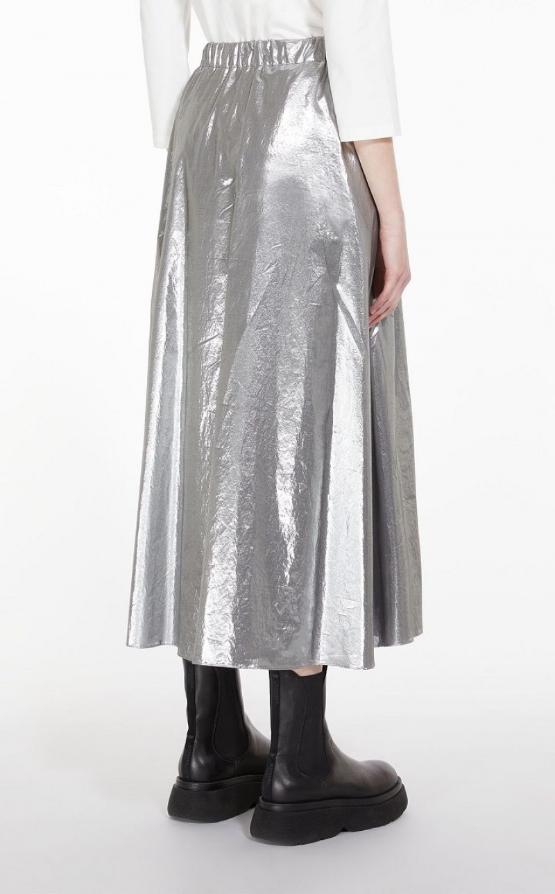 Max Mara Full In Taffeta Röcke Silber | MMR593729