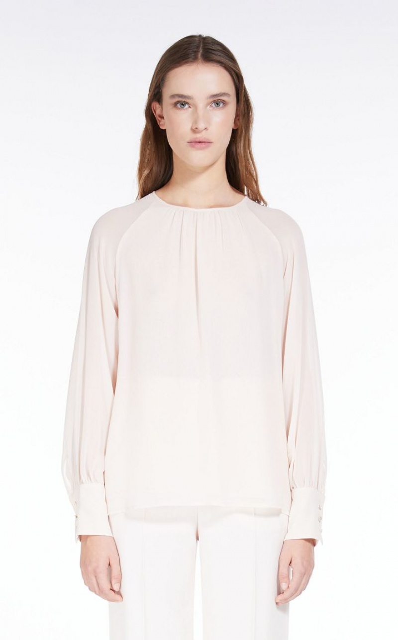 Max Mara Georgette With Weite Sleeves Bluse Hellrosa | MMR593599