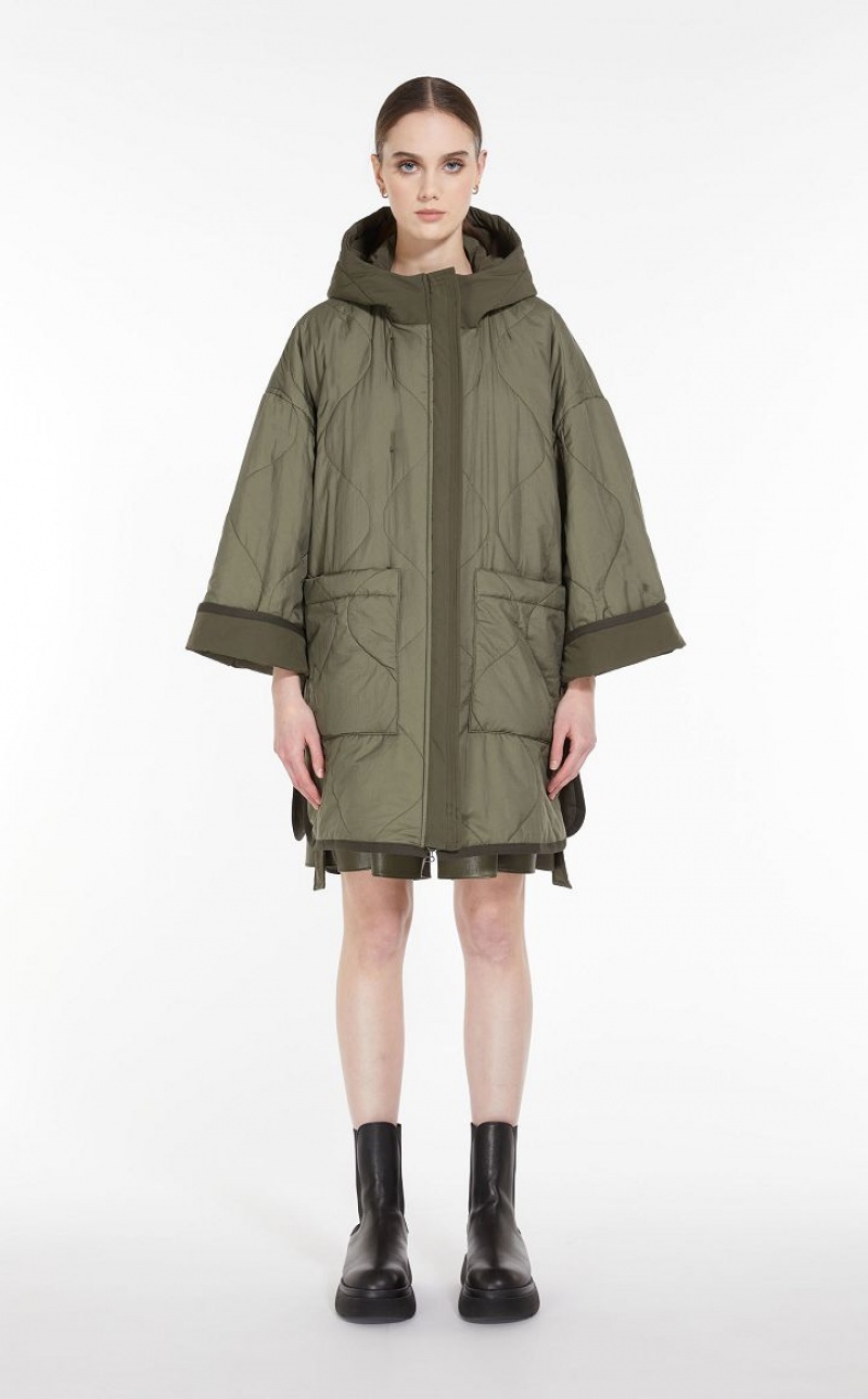 Max Mara Gepolstert Parka In Showerproof Fabric Padded Dunkel | MMR593972