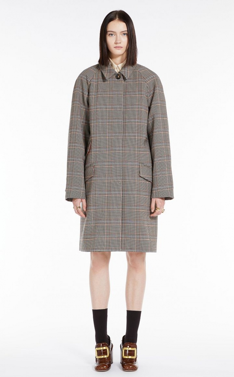 Max Mara Glen Plaid Duster Mäntel Braun | MMR593833