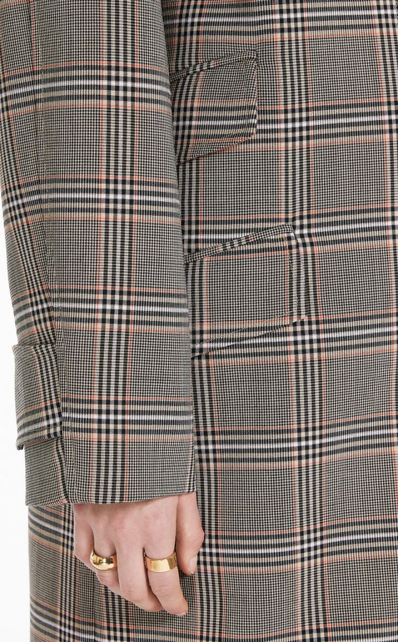 Max Mara Glen Plaid Duster Mäntel Braun | MMR593833