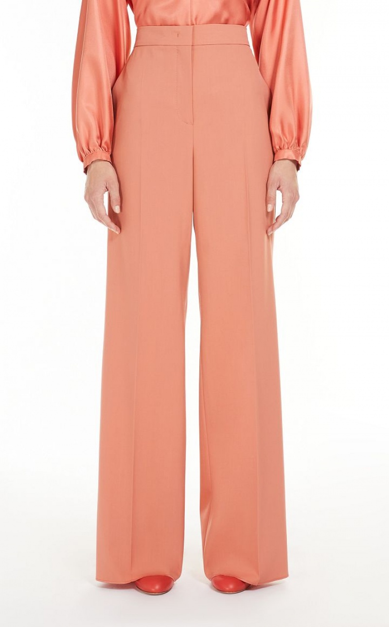 Max Mara High-waisted Wolle Anzüge Rosa | MMR593505