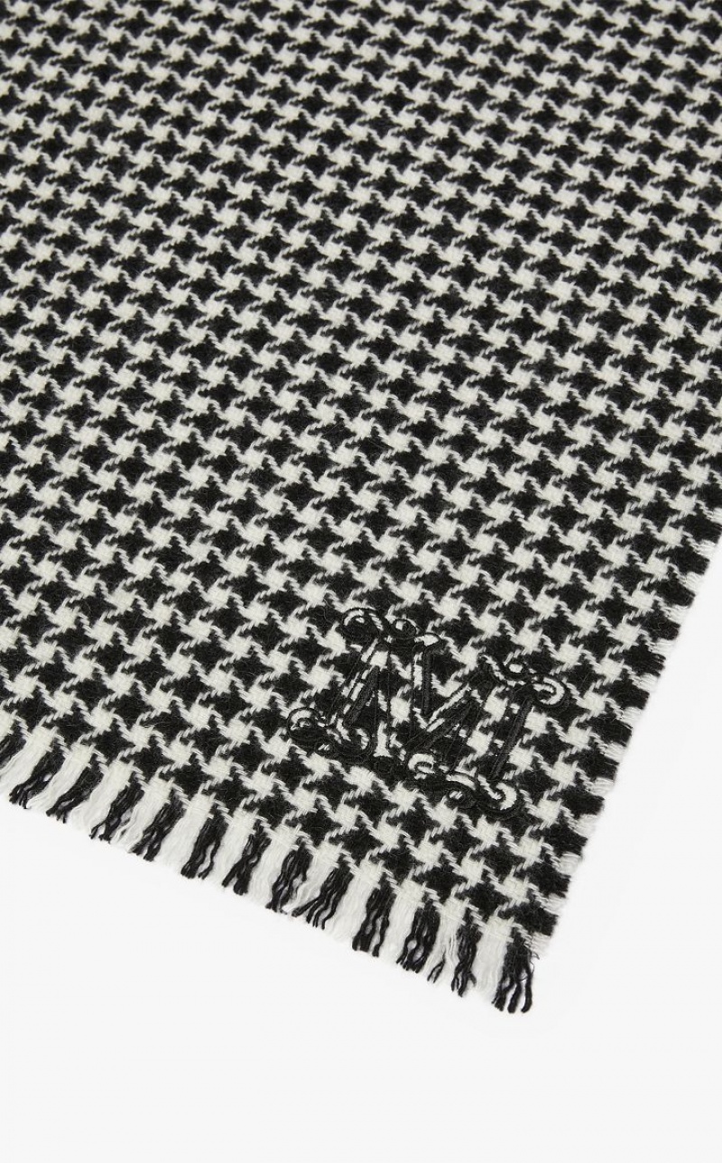 Max Mara Houndstooth Cashmere Scarf Schals Schwarz | MMR594267