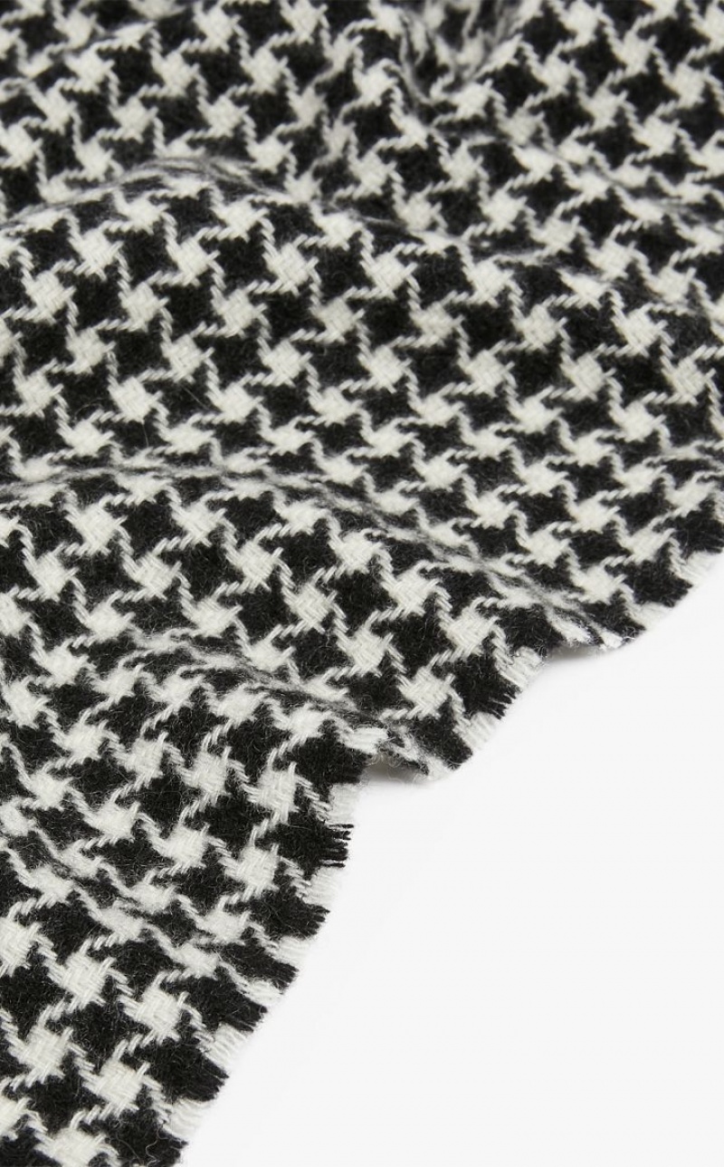 Max Mara Houndstooth Cashmere Scarf Schals Schwarz | MMR594267