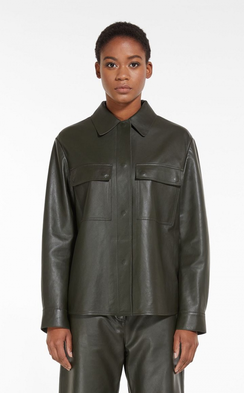 Max Mara Jackets Leather Dunkel | MMR594015