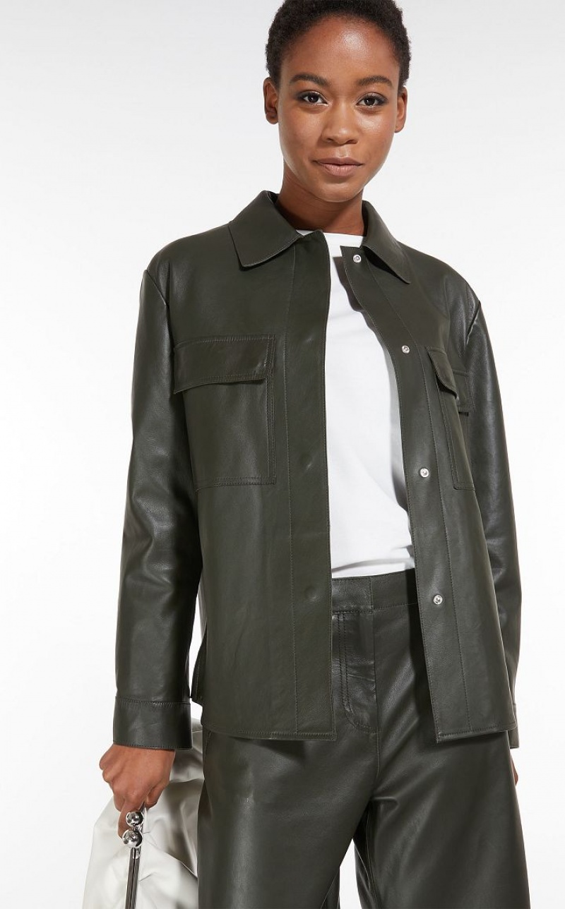 Max Mara Jackets Leather Dunkel | MMR594015