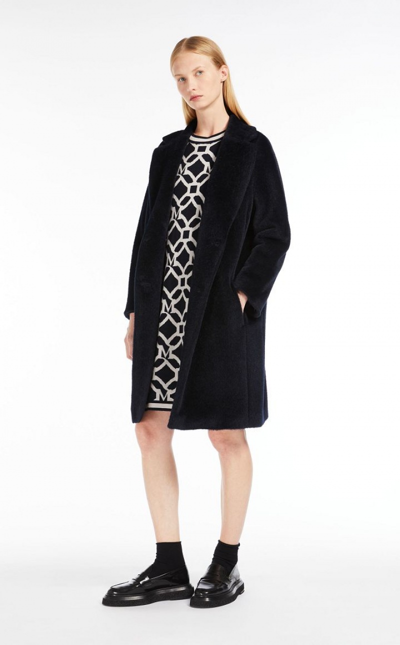 Max Mara Jacquard-knit Wolle And Cashmere Kleid Navy | MMR593351