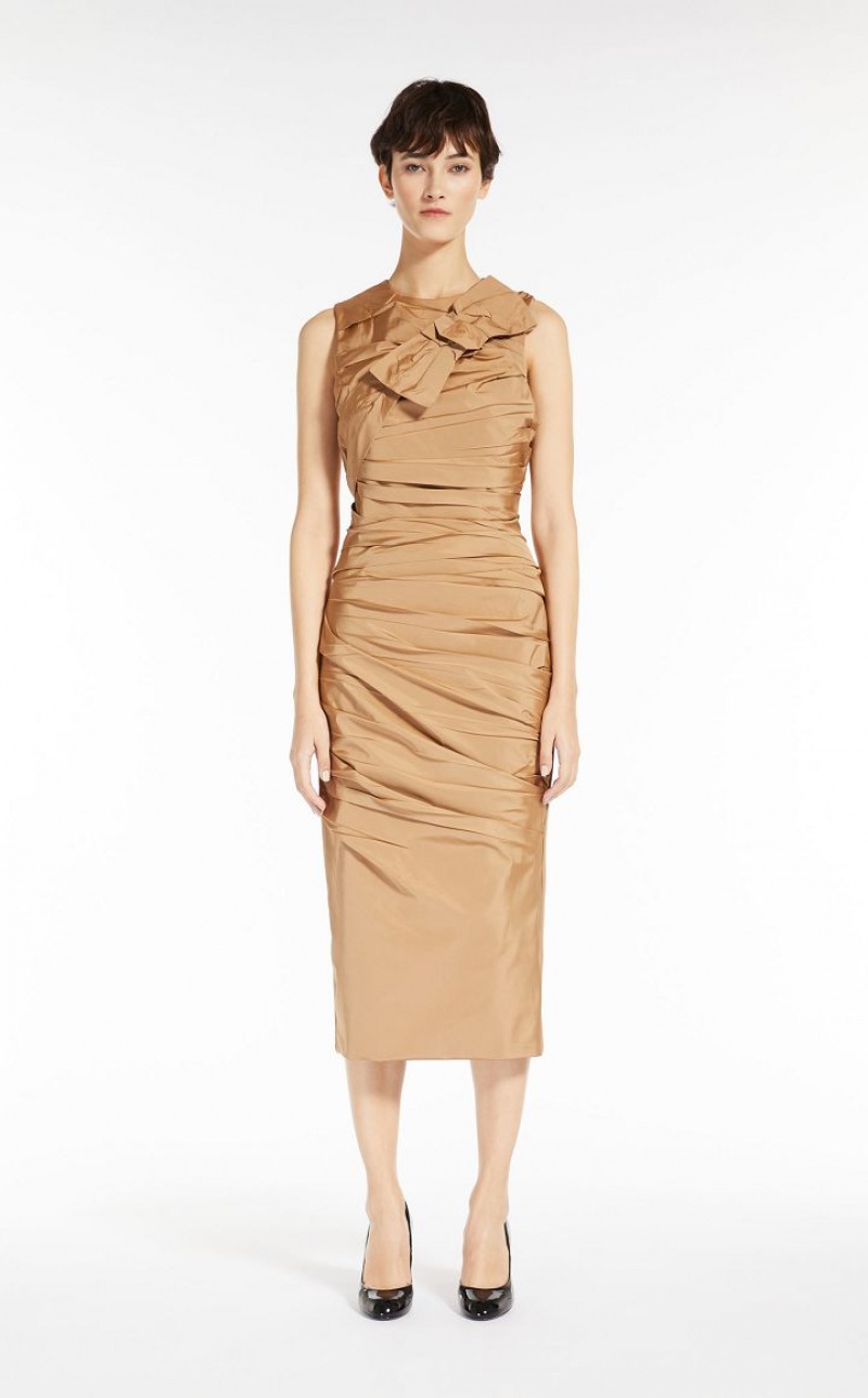 Max Mara Jersey Sheath With Bow Kleid Braun | MMR593385