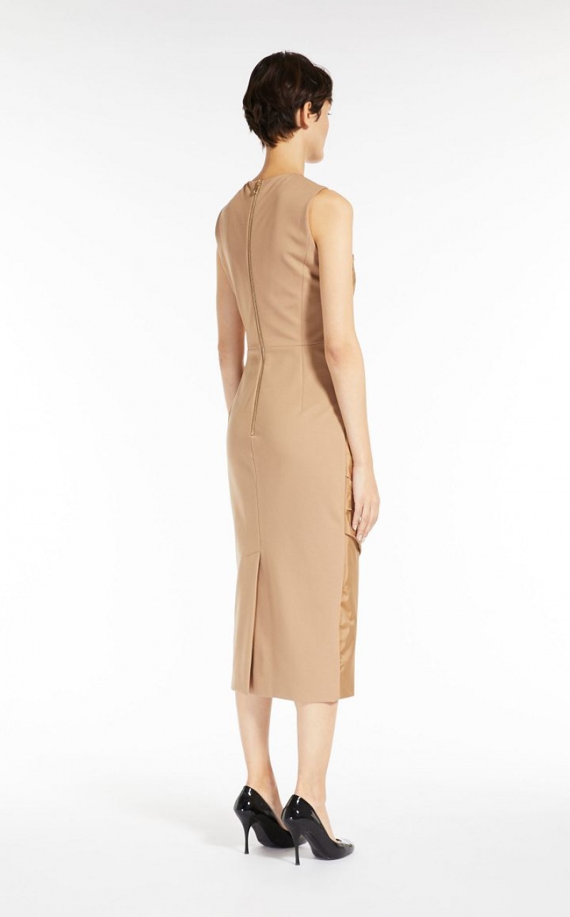 Max Mara Jersey Sheath With Bow Kleid Braun | MMR593385