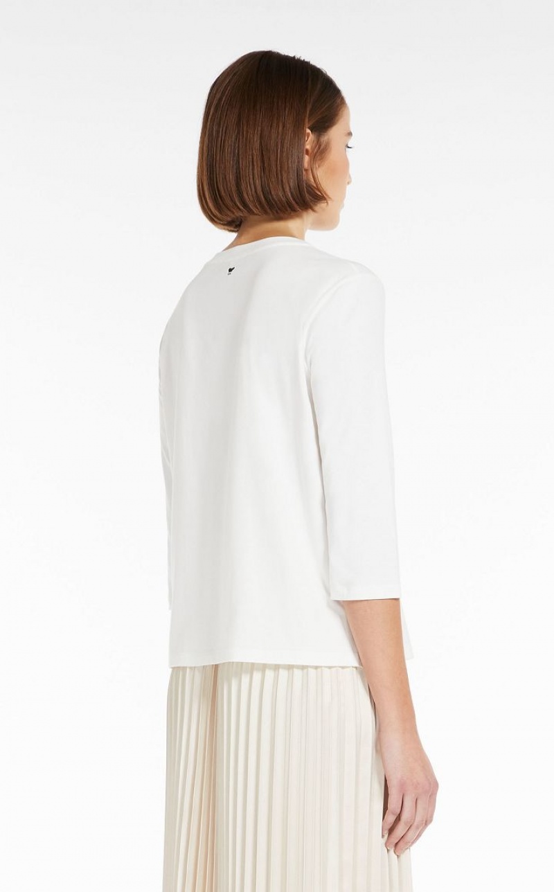 Max Mara Jersey T-shirt Weiß | MMR593672