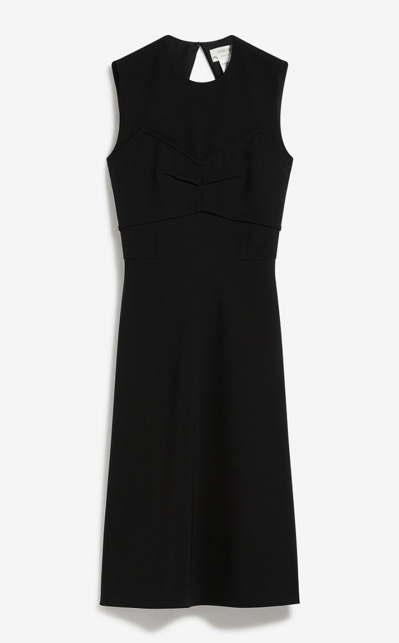 Max Mara Kleider With Intarsia And Cut-out On The Back Kleid Schwarz | MMR593291