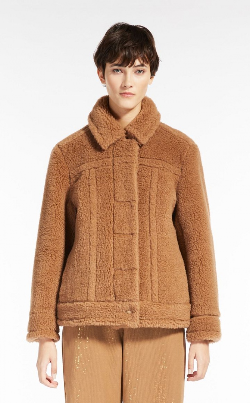 Max Mara Kurzes Jacket In Teddy Fabric Mäntel Braun | MMR593858