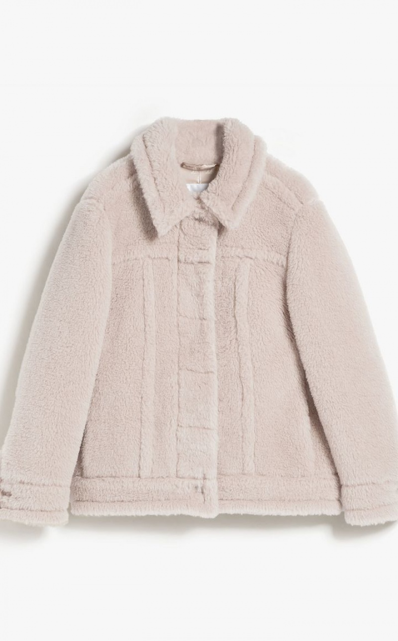 Max Mara Kurzes Jacket In Teddy Fabric Mäntel Beige | MMR593882