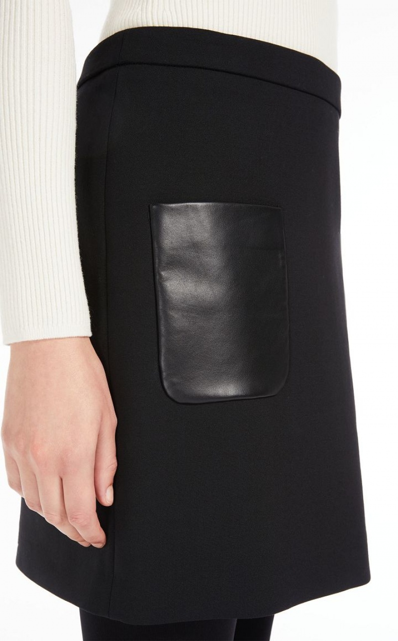 Max Mara Kurzes Wolle Skirt Anzüge Schwarz | MMR593490