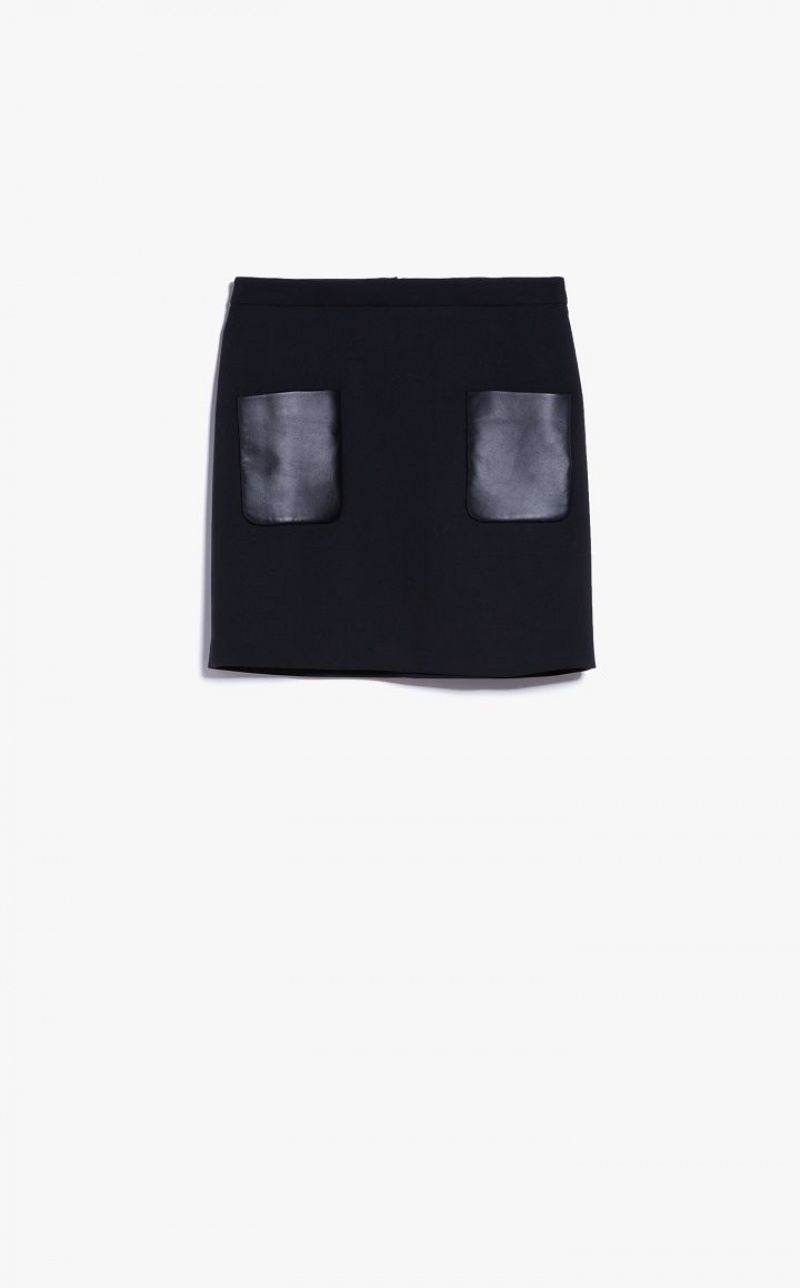 Max Mara Kurzes Wolle Skirt Anzüge Schwarz | MMR593490