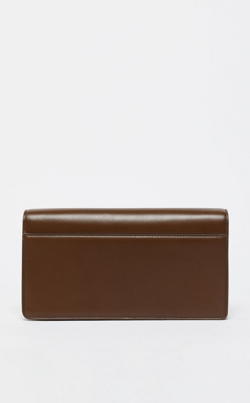 Max Mara Leder Clutch MM Bag Kaffee | MMR594123