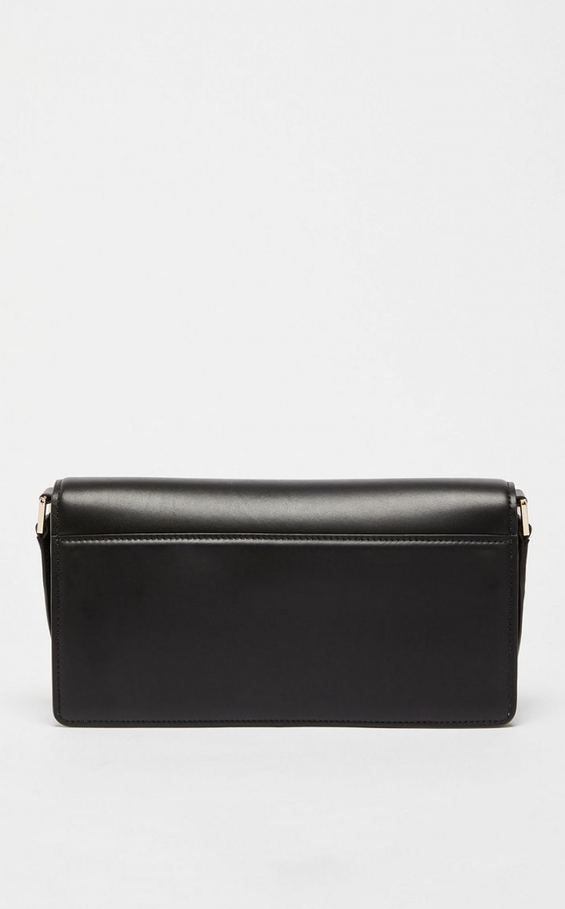 Max Mara Leder Clutch MM Bag Schwarz | MMR594124