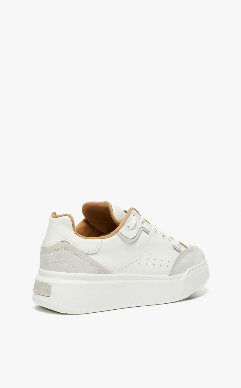 Max Mara Leder Sneakers Weiß | MMR594210