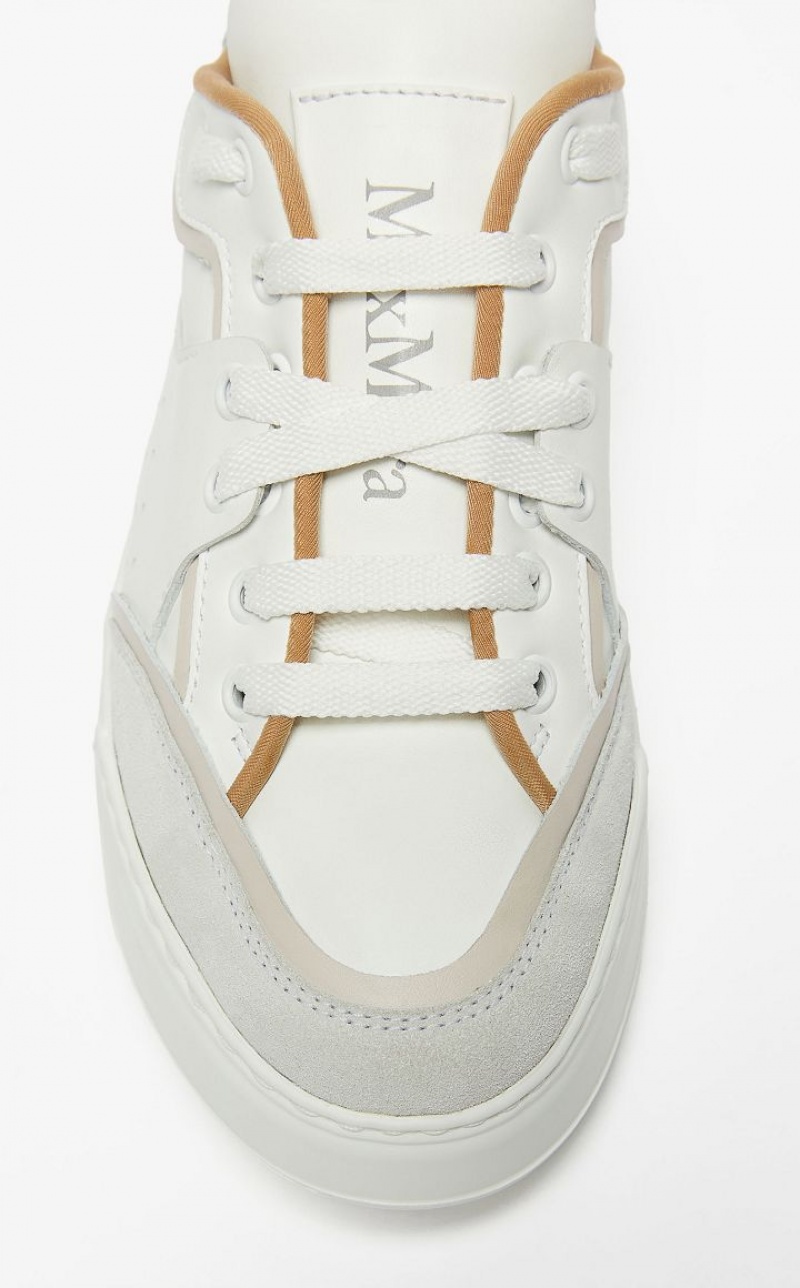 Max Mara Leder Sneakers Weiß | MMR594210