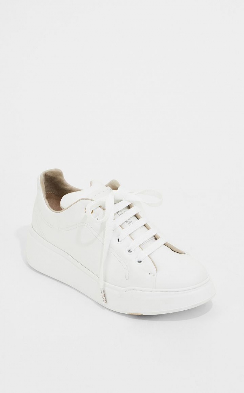 Max Mara Leder Sneakers Weiß | MMR594216