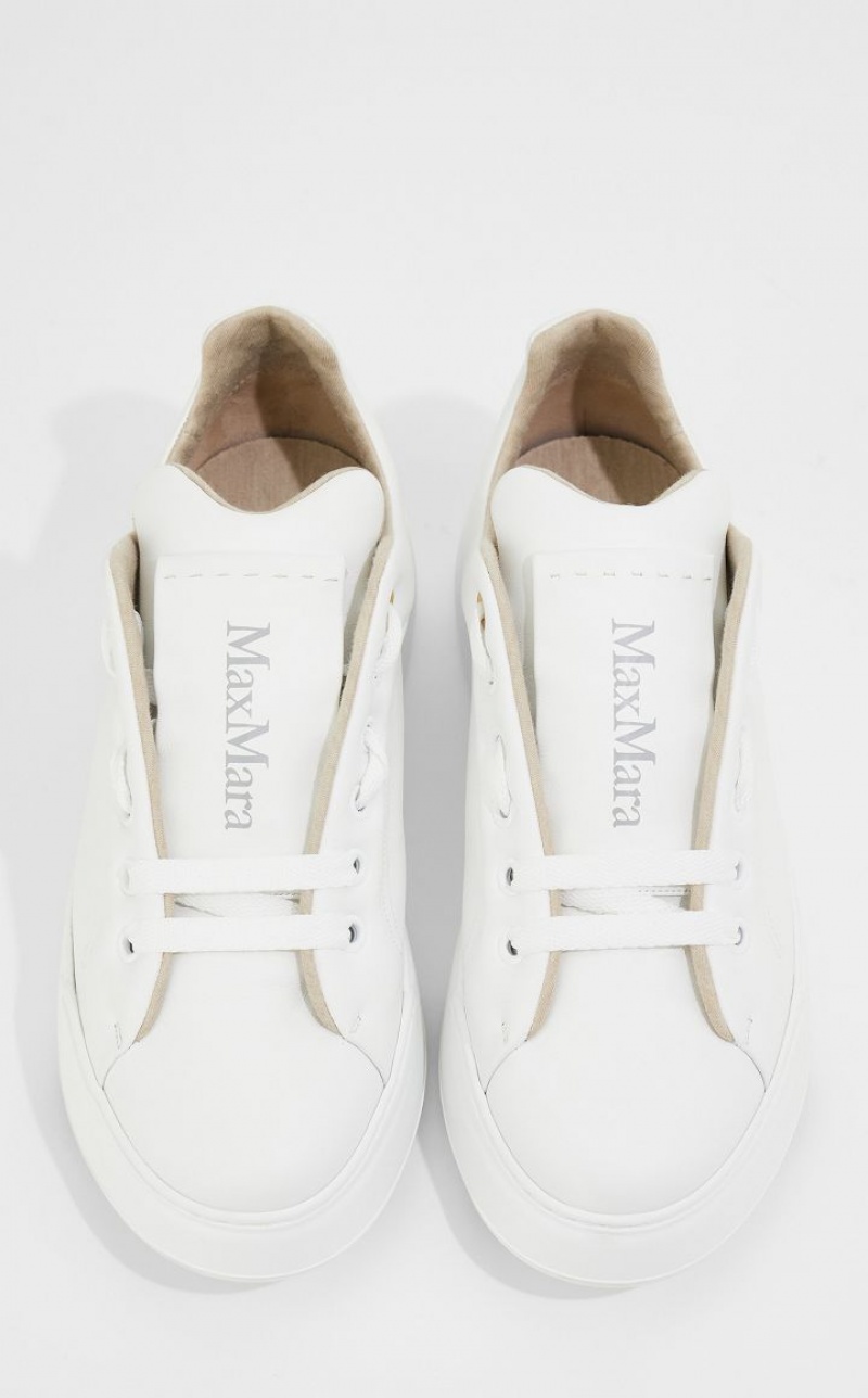 Max Mara Leder Sneakers Weiß | MMR594216