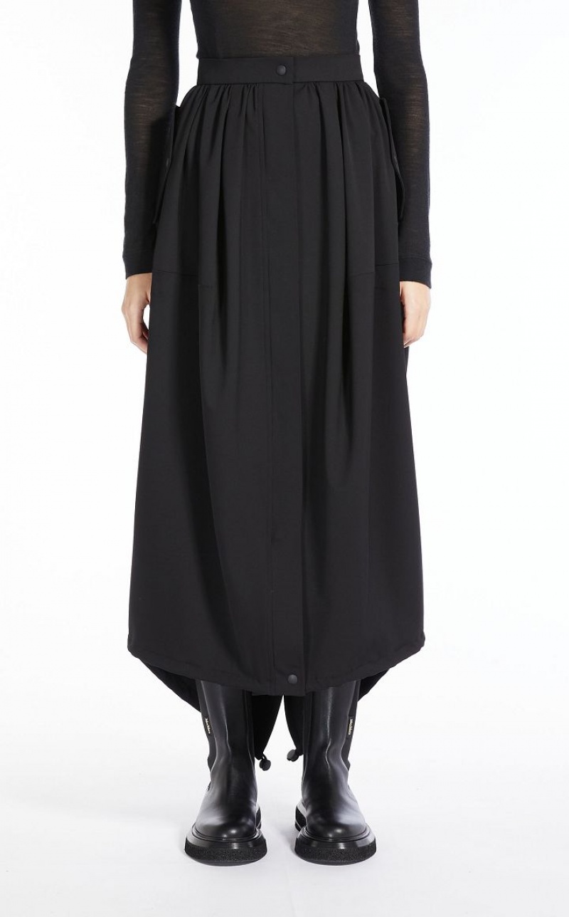 Max Mara Long, Gabardine Wolle Röcke Schwarz | MMR593703