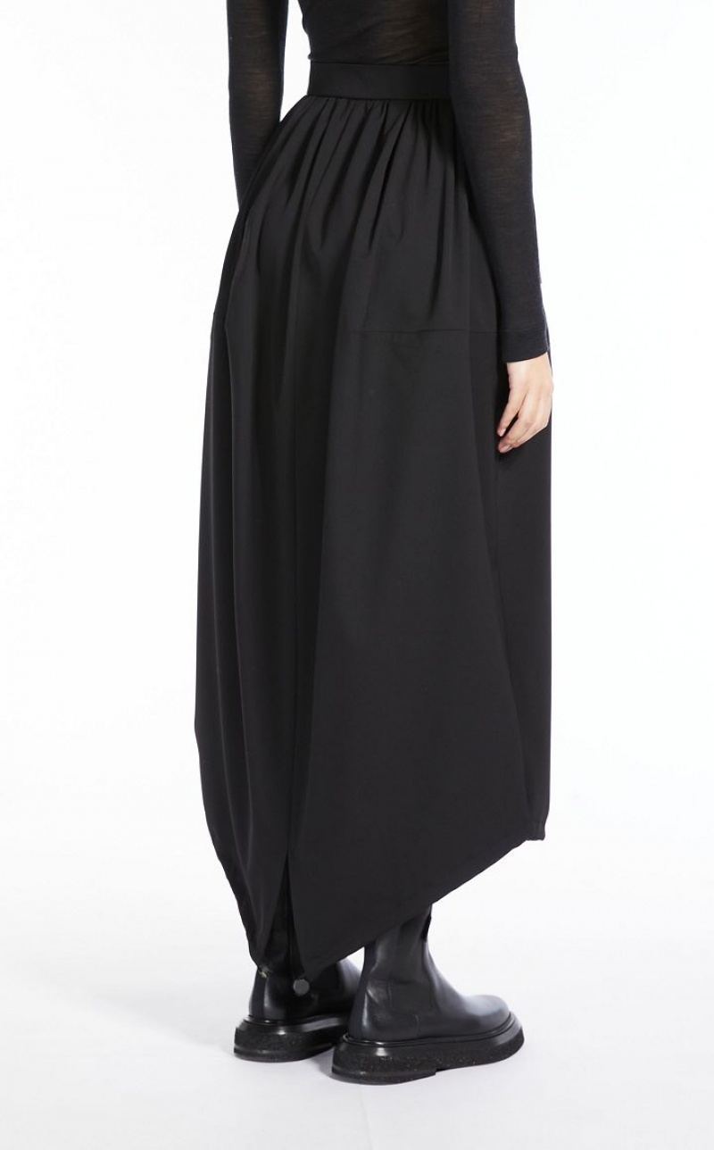 Max Mara Long, Gabardine Wolle Röcke Schwarz | MMR593703