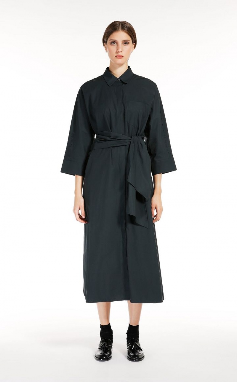 Max Mara Long Poplin Shirt Kleid Grün | MMR593300