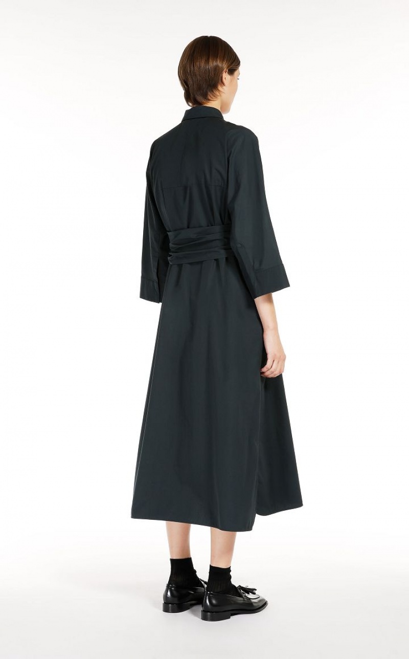 Max Mara Long Poplin Shirt Kleid Grün | MMR593300