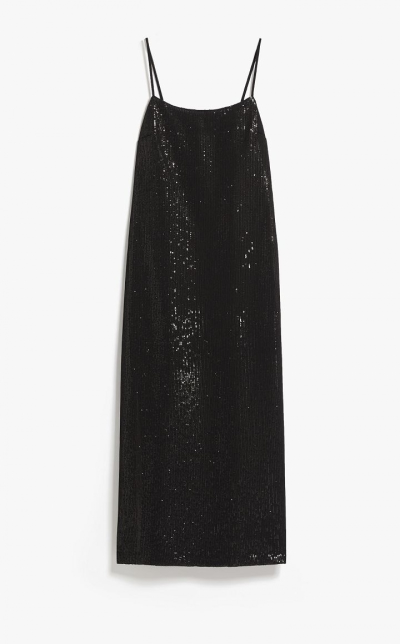 Max Mara Long Sequined Kleid Schwarz | MMR593368