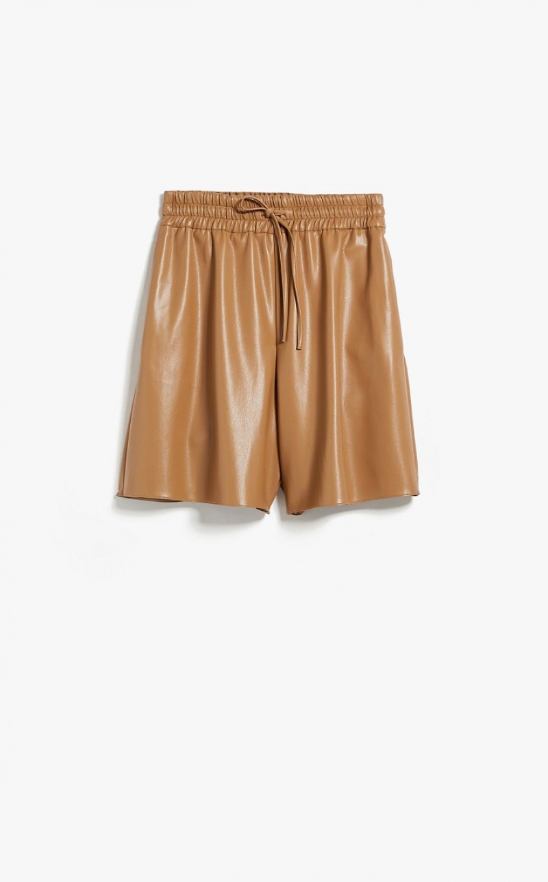 Max Mara Loose-fit Shorts With Drawstring Hosen Braun | MMR593755