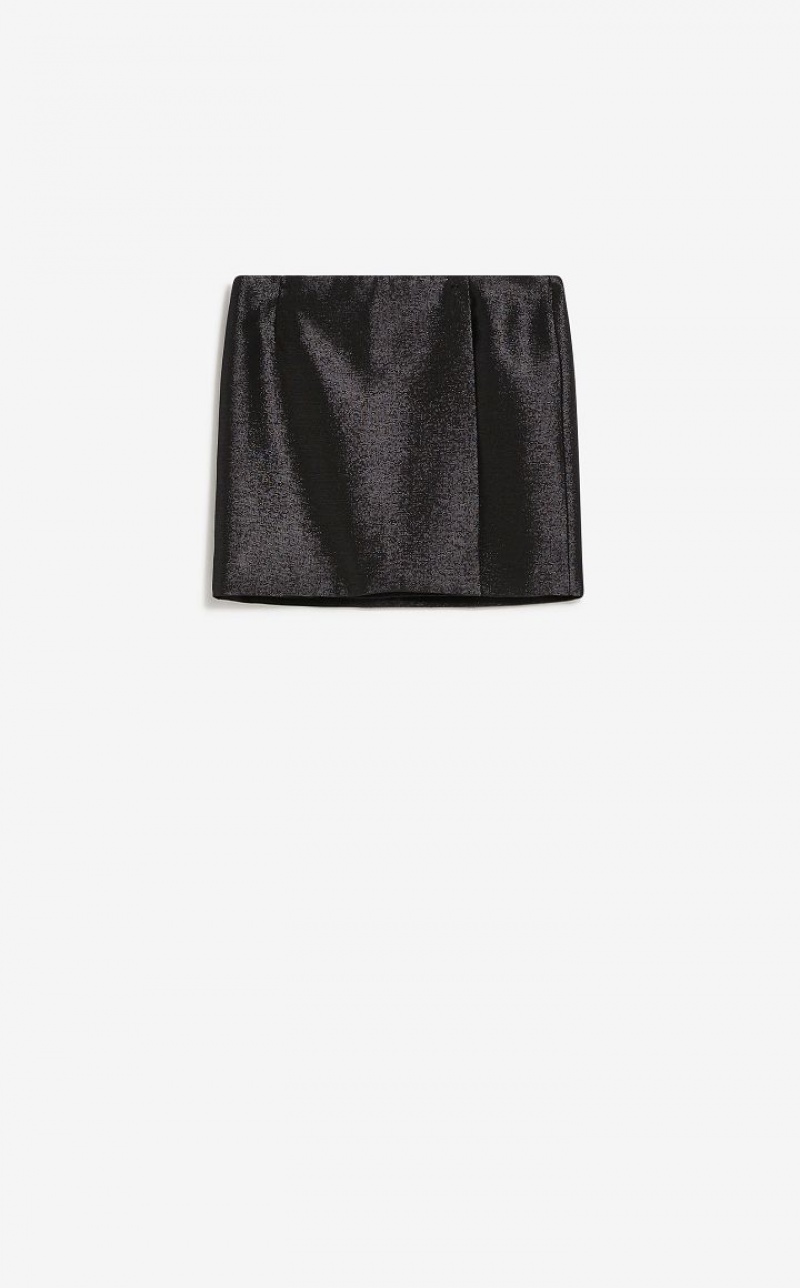 Max Mara Low-waisted Mini In Metallic Fabric Röcke Schwarz | MMR593681