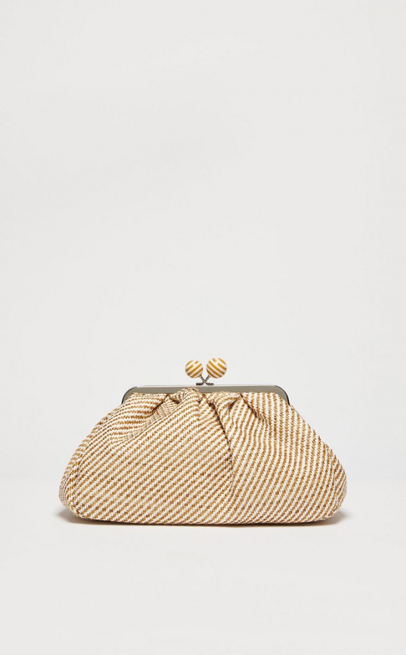 Max Mara Medium Pasticcinoin Raffia Weekend Bag Braun | MMR594150