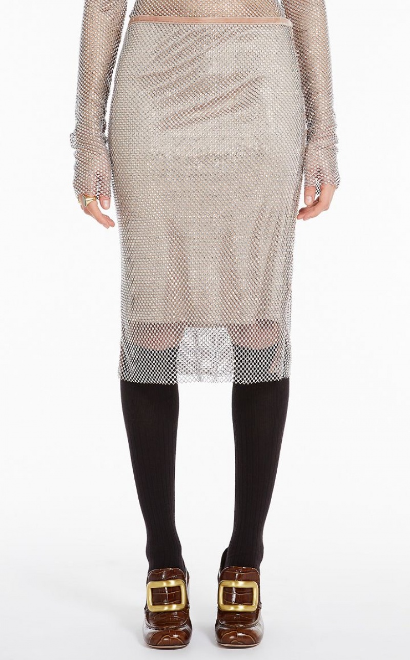 Max Mara Mesh With Rhinestones Röcke Aprikose | MMR593707