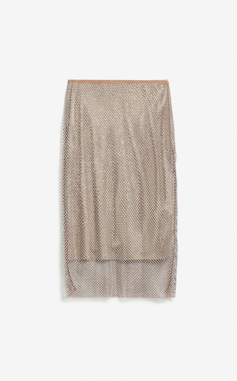 Max Mara Mesh With Rhinestones Röcke Aprikose | MMR593707