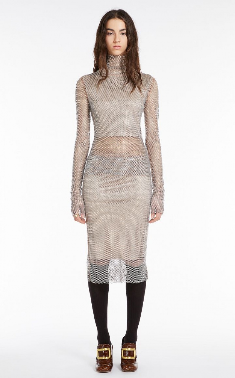 Max Mara Mesh With Rhinestones Röcke Aprikose | MMR593707