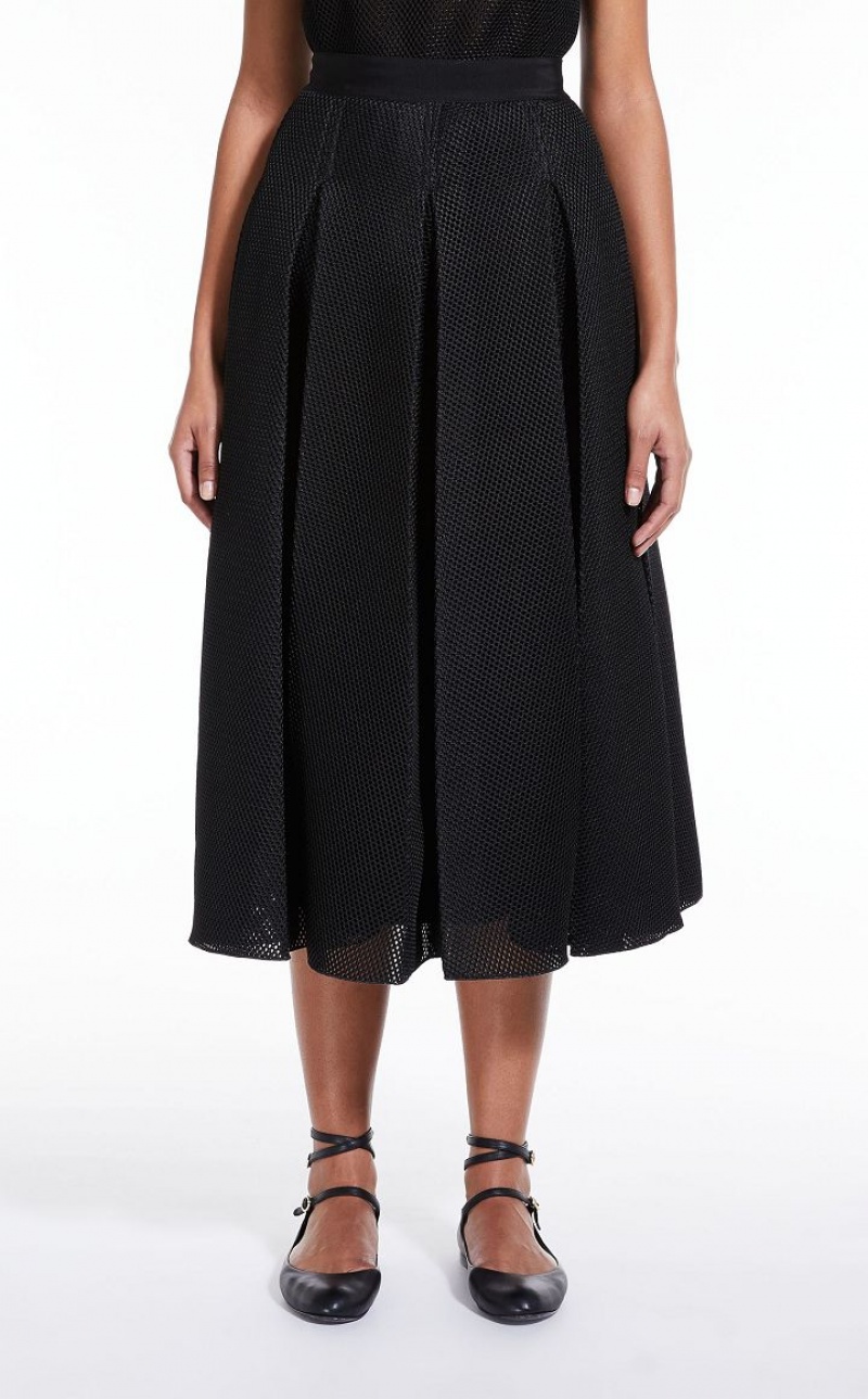 Max Mara Midi In Mesh Effect Jersey Röcke Schwarz | MMR593717