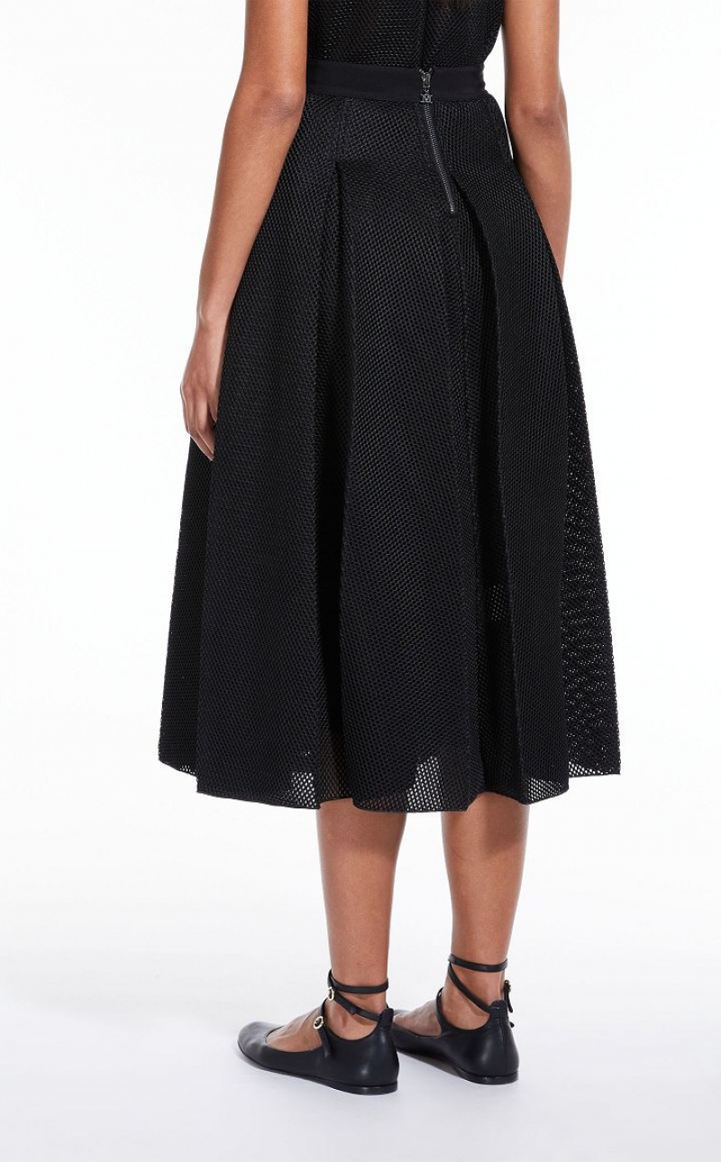 Max Mara Midi In Mesh Effect Jersey Röcke Schwarz | MMR593717