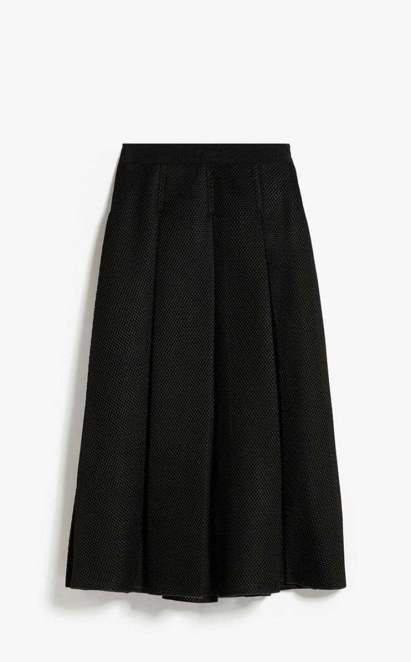 Max Mara Midi In Mesh Effect Jersey Röcke Schwarz | MMR593717