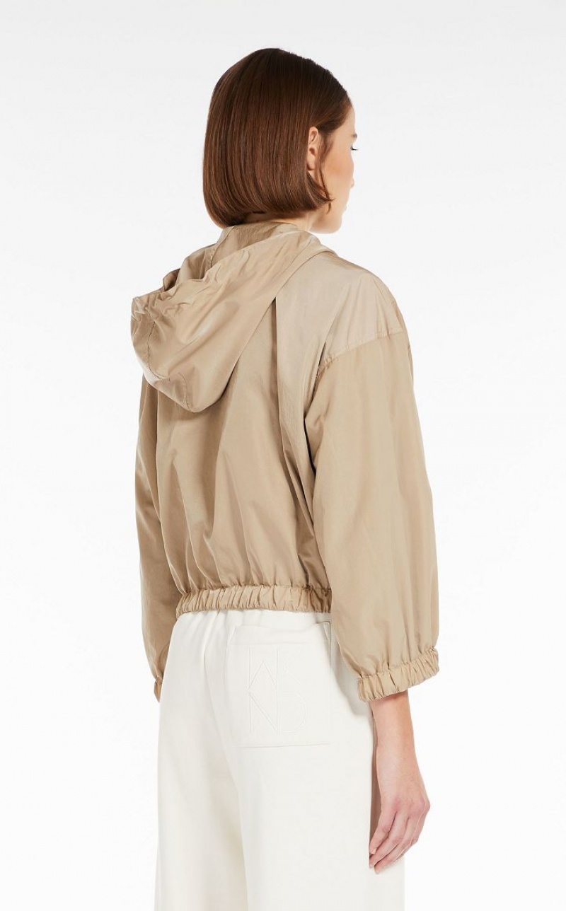 Max Mara Mit Kapuze Taffeta Trench Khaki | MMR593947