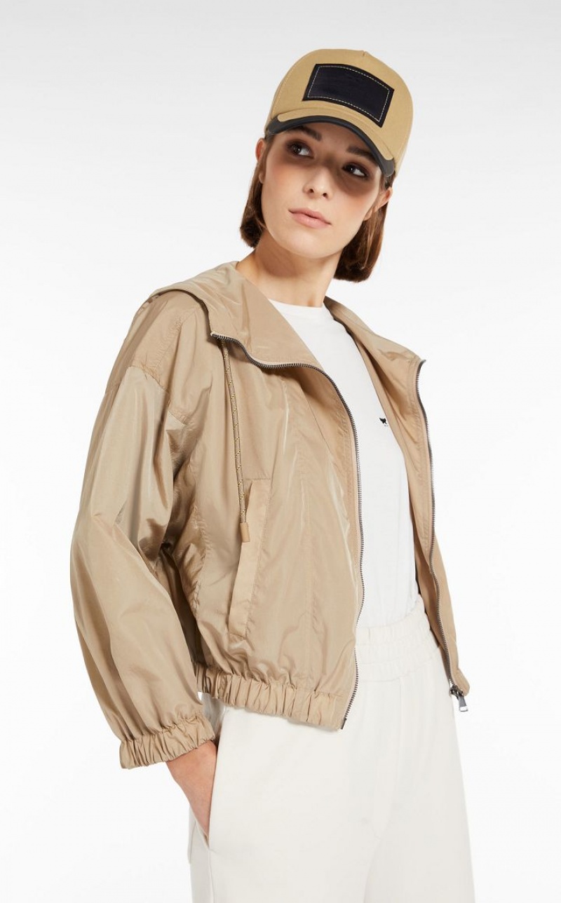 Max Mara Mit Kapuze Taffeta Trench Khaki | MMR593947