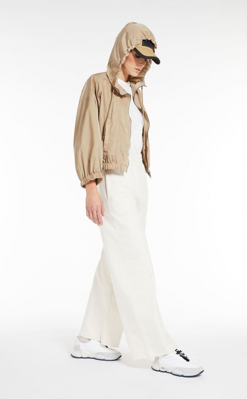 Max Mara Mit Kapuze Taffeta Trench Khaki | MMR593947