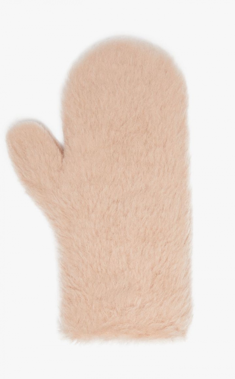 Max Mara Mittens In Teddy Fabric Handschuhe Rosa | MMR594228