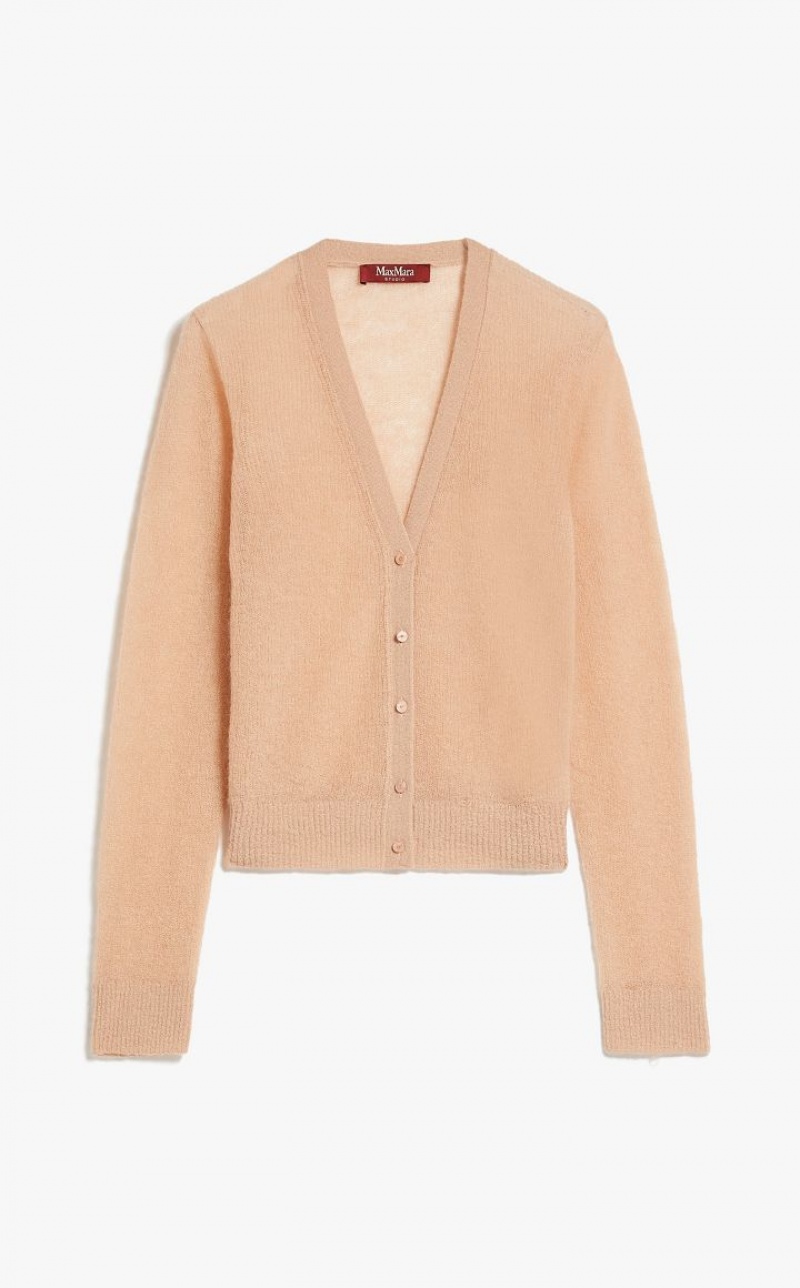 Max Mara Mohair Gauze Cardigan Strickwaren Aprikose | MMR593438