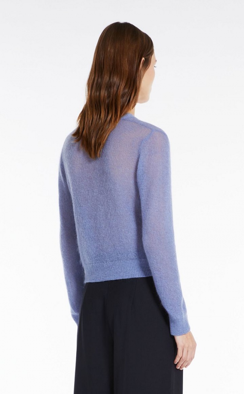 Max Mara Mohair Gauze Cardigan Strickwaren Hellblau | MMR593461