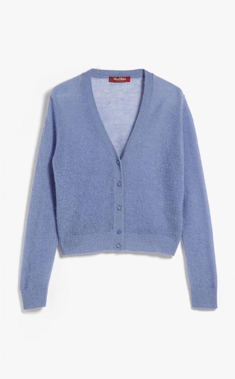 Max Mara Mohair Gauze Cardigan Strickwaren Hellblau | MMR593461