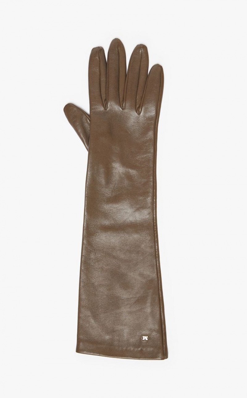 Max Mara Nappa Leder Handschuhe Braun | MMR594231