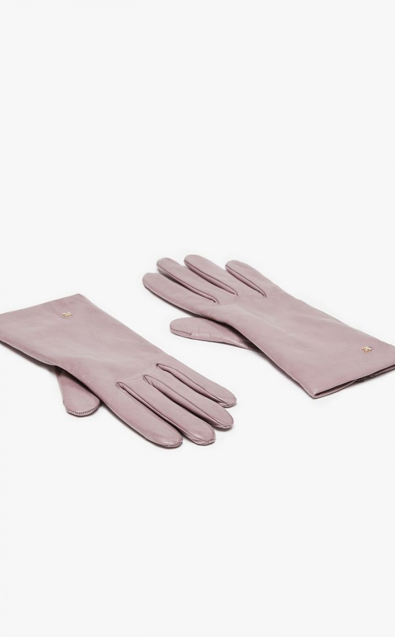 Max Mara Nappa Leder Handschuhe Lila | MMR594232