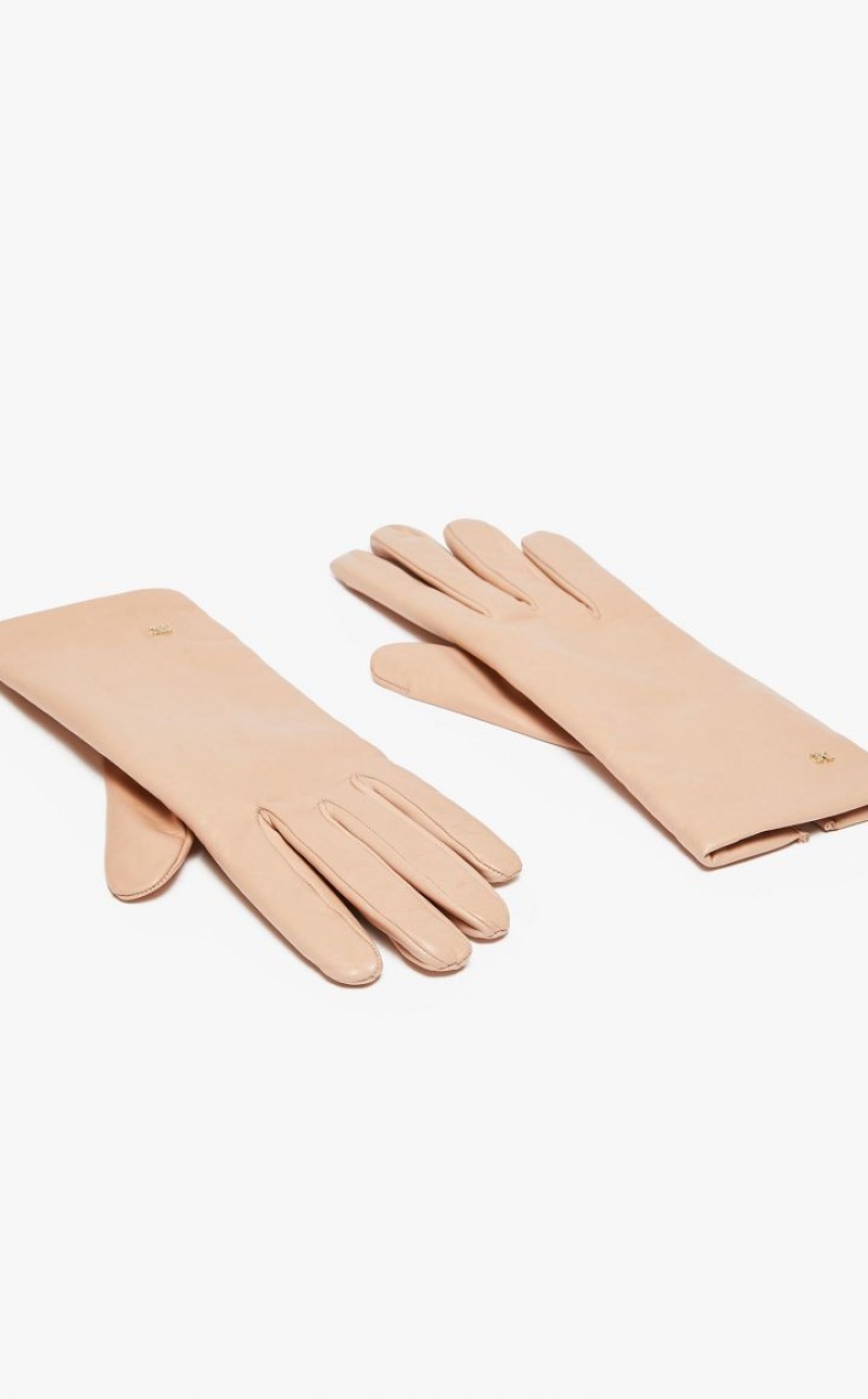 Max Mara Nappa Leder Handschuhe Rosa | MMR594233