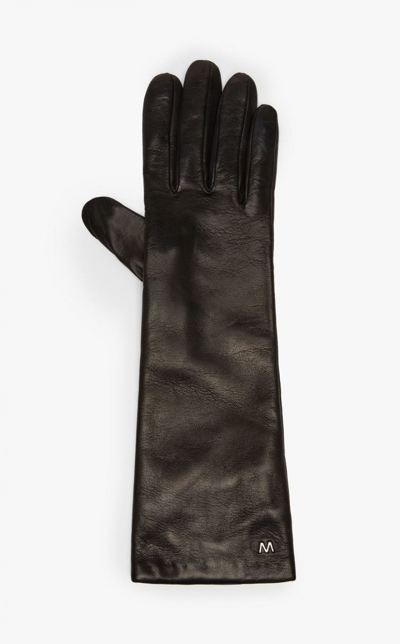 Max Mara Nappa Leder Handschuhe Schwarz | MMR594235